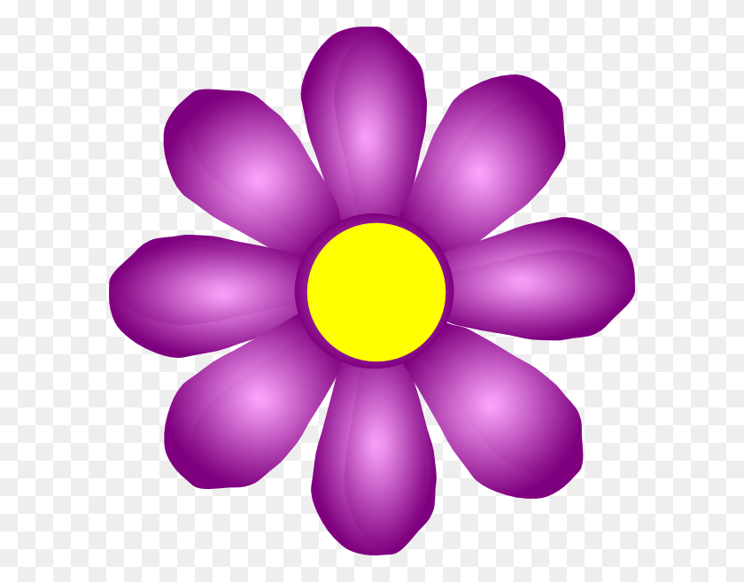594x597 Violet Flower Clip Art - Violet Flower Clipart