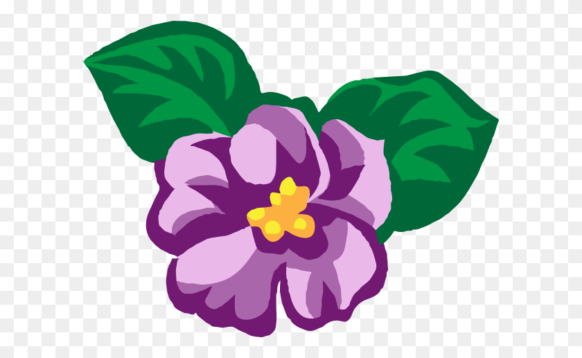 600x457 Фиолетовый Цветок Картинки - Цветочная Корона Клипарт