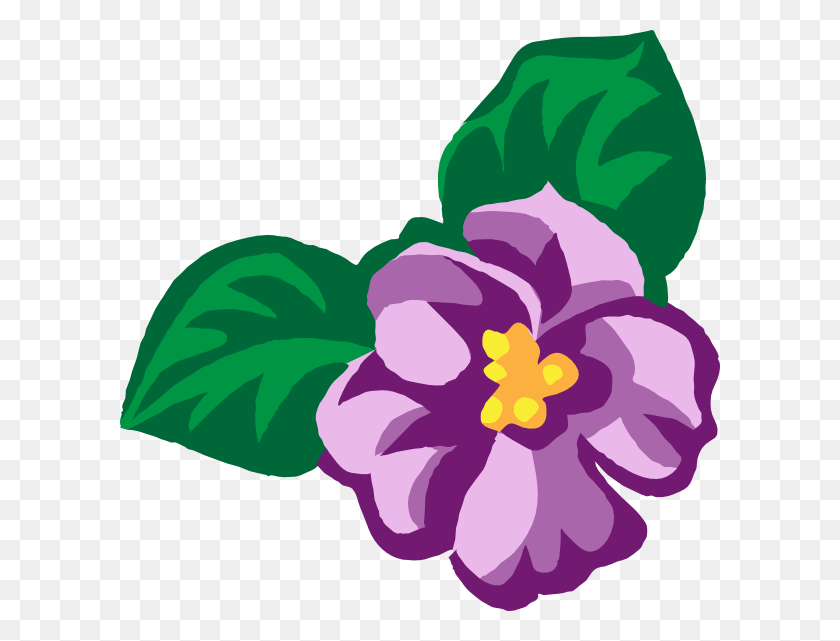 600x581 Violet Flower Clipart - Rhododendron Clipart