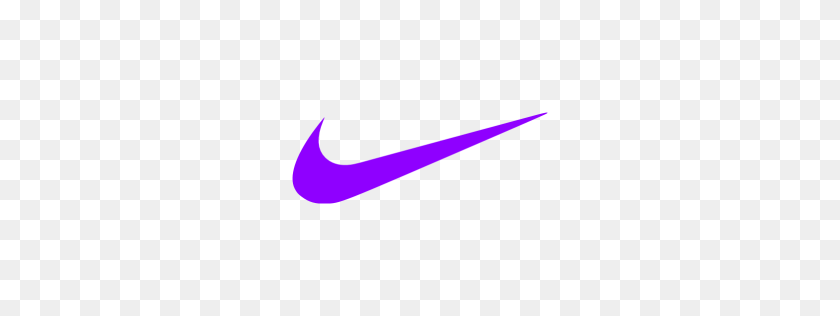 256x256 Фиолетовый Значок Nike - Логотип Nike Белый Png