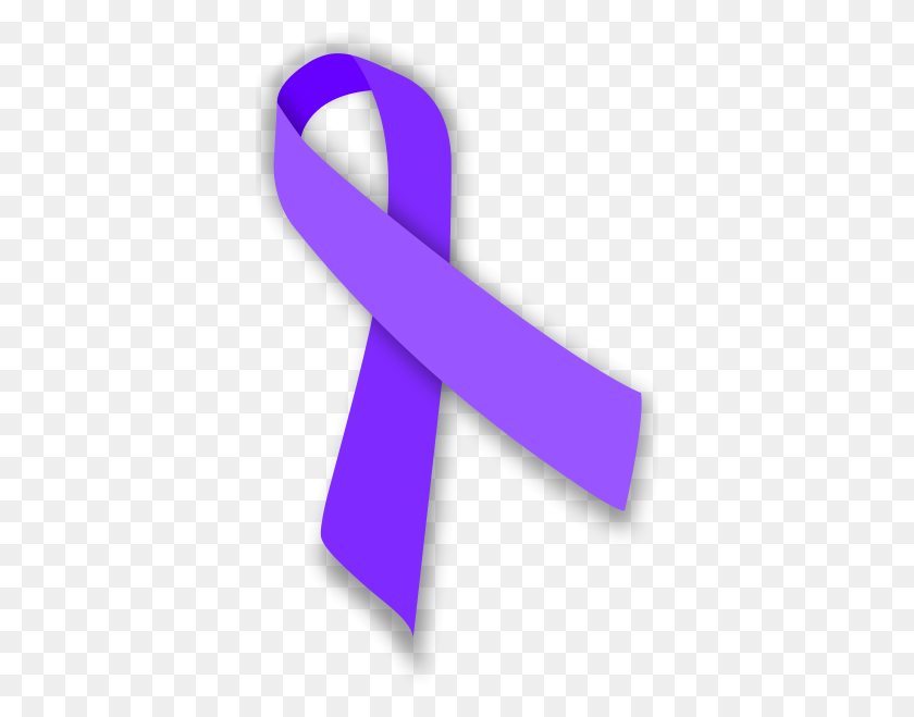 370x599 Violet Ribbon Is The Sign For Hodgkins Lymphomma For Me - Purple Ribbon PNG