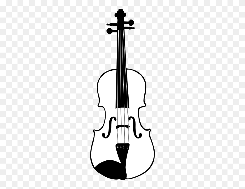222x587 Violin Clip Art - Violin Black And White Clipart