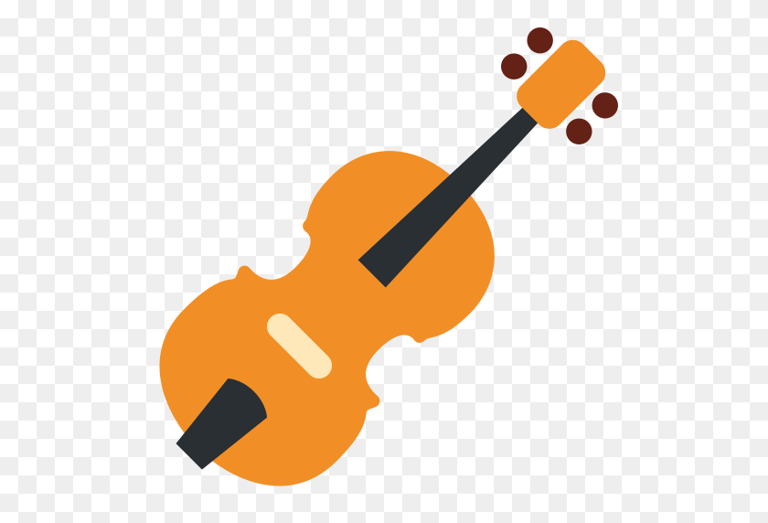 512x512 Скрипка Emoji - Скрипка Черно-Белый Клипарт