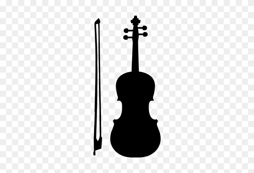 512x512 Violin Fiddle Musical Instrument Silhouette - Violin PNG