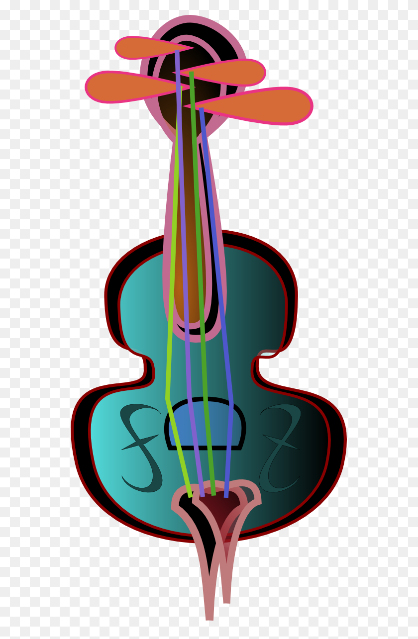 555x1225 Violin Free To Use Clip Art - Violin Clipart Black And White