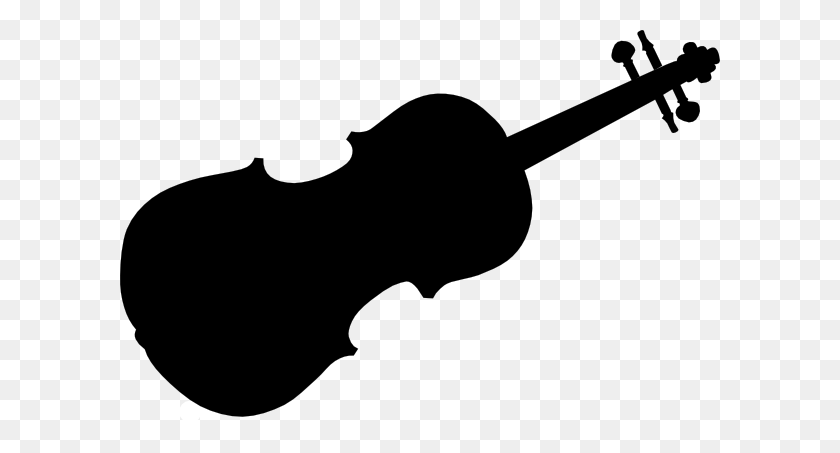 600x393 Violin Silhouette Clip Art - Trumpet Clipart Black And White