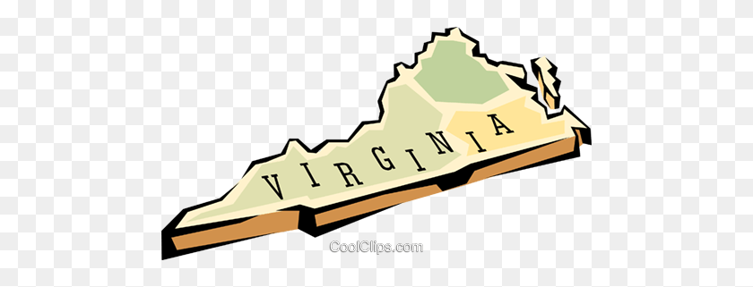 480x261 Карта Штата Вирджиния Роялти Бесплатно Векторные Иллюстрации - Вирджиния Png