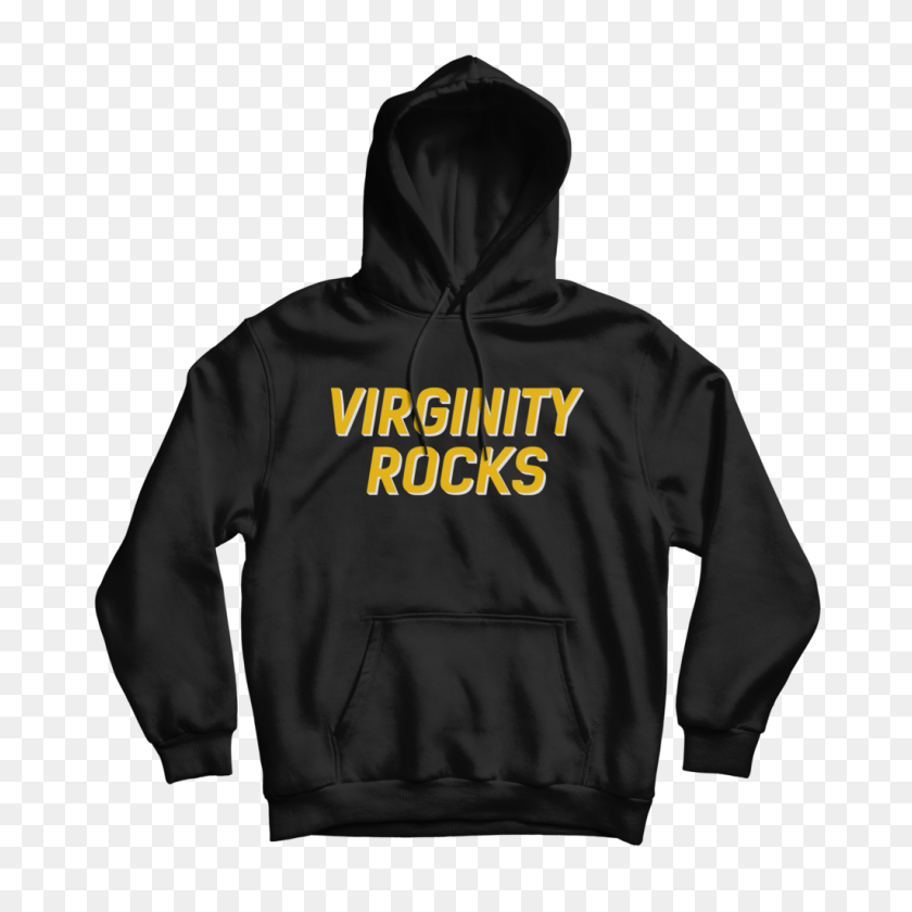 1024x1024 Virginity Rocks Black Hoodie - Black Hoodie PNG
