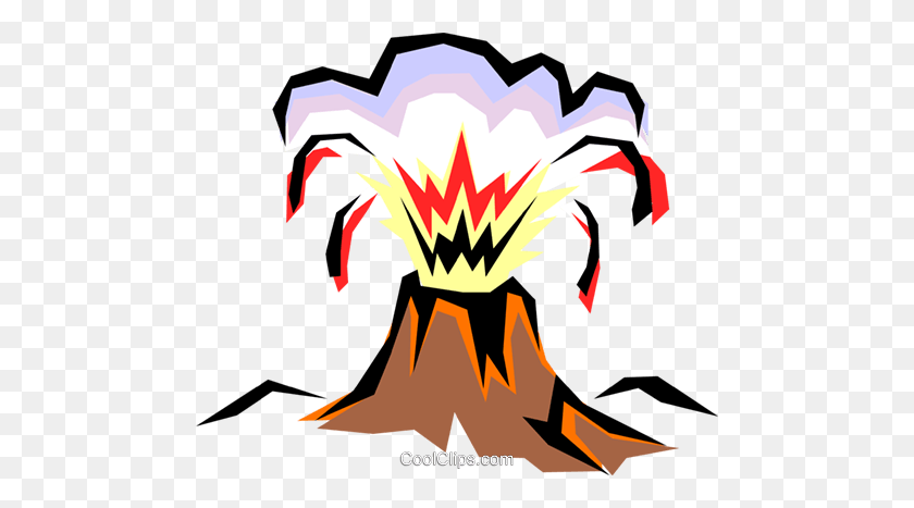 480x407 Volcanoes Royalty Free Vector Clip Art Illustration - Volcanic Eruption Clipart