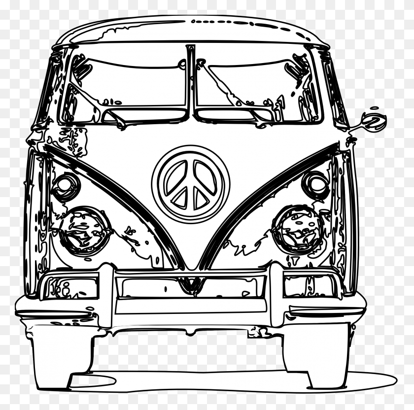 1979x1961 Volkswagen Clipart Hippie - Hippie Van Clipart
