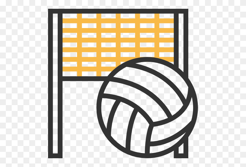512x512 Voleibol, Pelota, Juego, Deportes, Juego, Deporte Icono - Imágenes Prediseñadas De Contorno De Voleibol