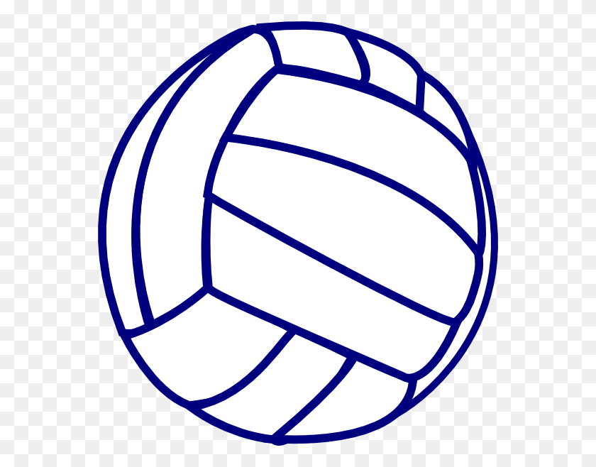 564x598 Volleyball Blue Outline Clip Art - Volleyball Clipart