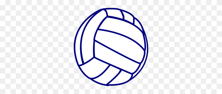 282x299 Volleyball Blue Outline Clip Art - Volley Clipart