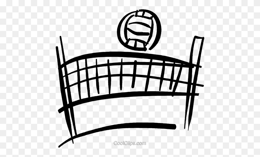 480x447 Volleyball Net Royalty Free Vector Clip Art Illustration - Volleyball Clipart No Background