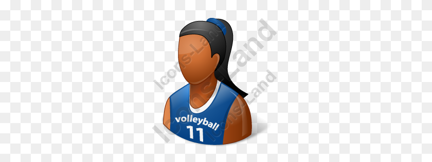 256x256 Volleyball Player Female Dark Icon, Pngico Icons - Volleyball Player PNG