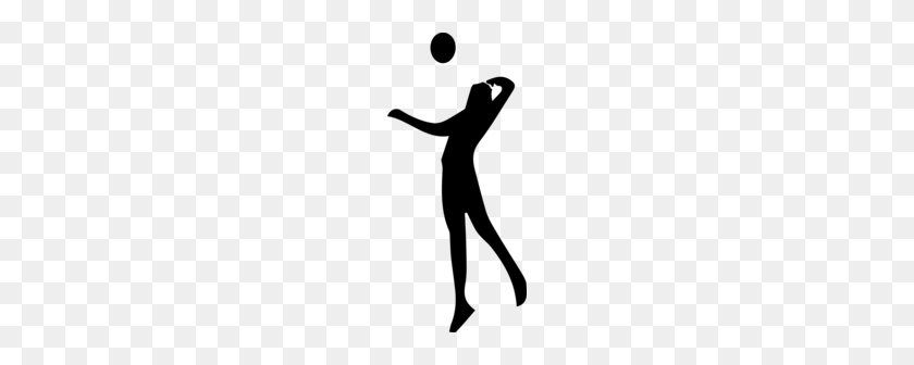 128x276 Volleyball Player Silhouette Clipart - Volleyball Player PNG