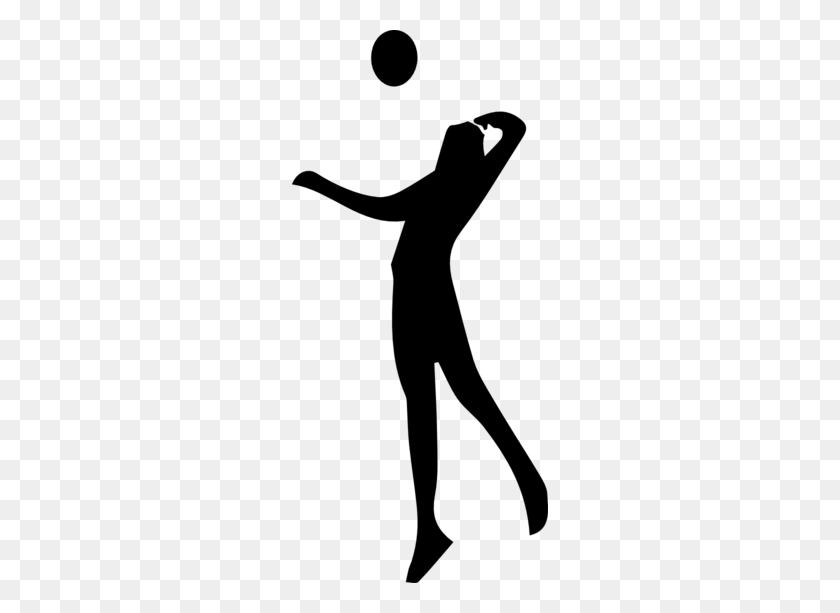 256x553 Volleyball Player Silhouette Clipart - No Hitting Clipart