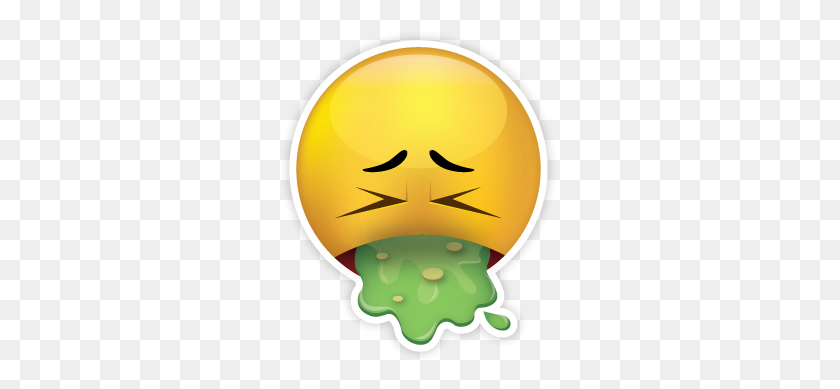 329x329 Vomitting Face Emoji Sticker! Get Your Favorite Emoji Stickers - Sick Emoji PNG