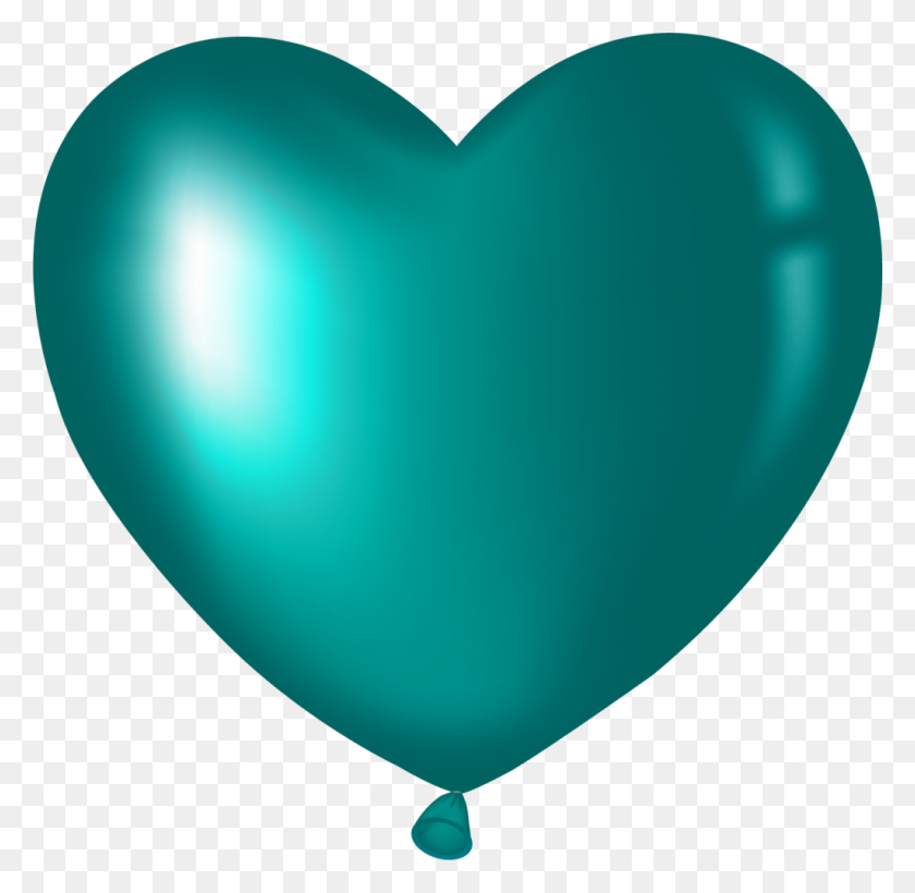 1024x999 Клипарт Воздушные Шарики, День Рождения И Счастливое Сердце - Клипарт Голубое Сердце