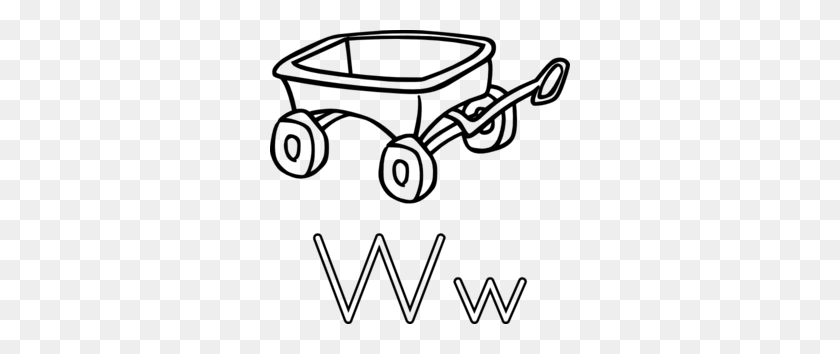 300x294 W Is For Wagon Clip Art - Wagon Clipart Black And White