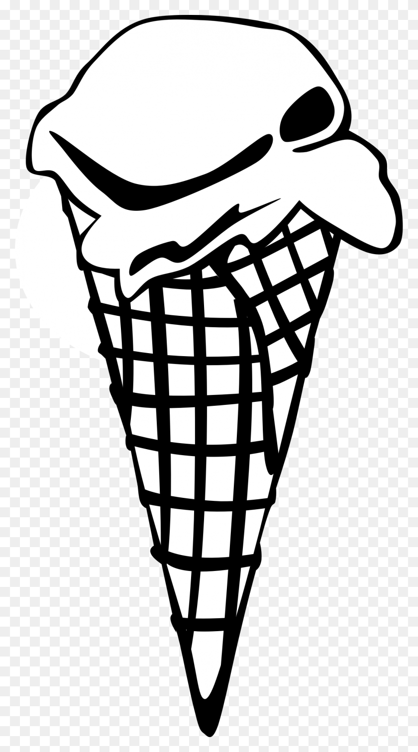 1289x2400 Waffle Cone Clipart Coloring Page - Cone Clipart Black And White