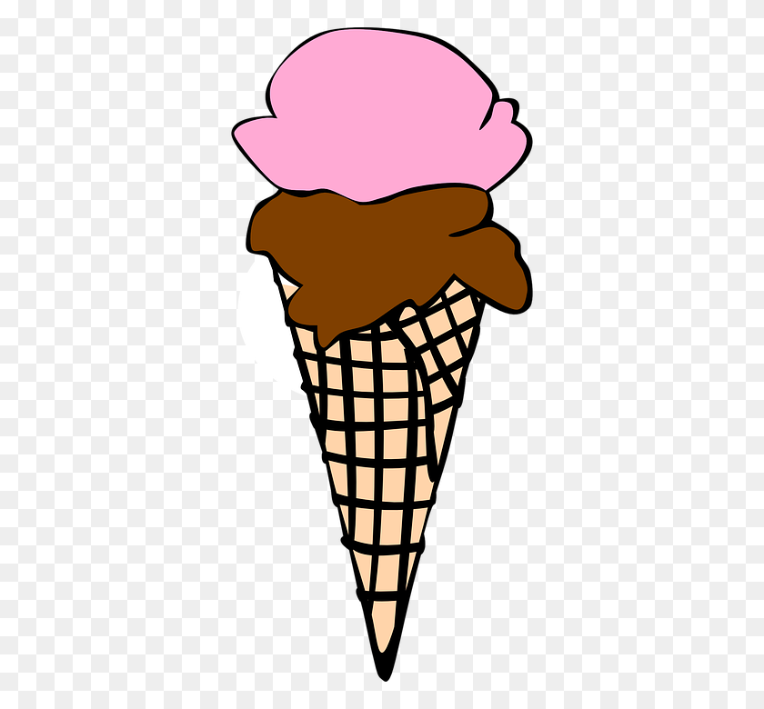 360x720 Waffle Cone Clipart Sprinkle - Waffle Clipart