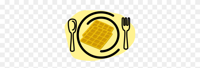 297x225 Waffle Plate Fork Clip Art - Plate Of Food Clipart
