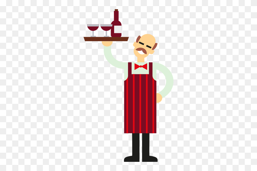 294x500 Waiter With Wine - Waiter PNG