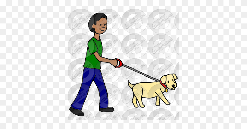 380x380 Walk A Dog Picture For Classroom Therapy Use - Walk The Dog Clipart