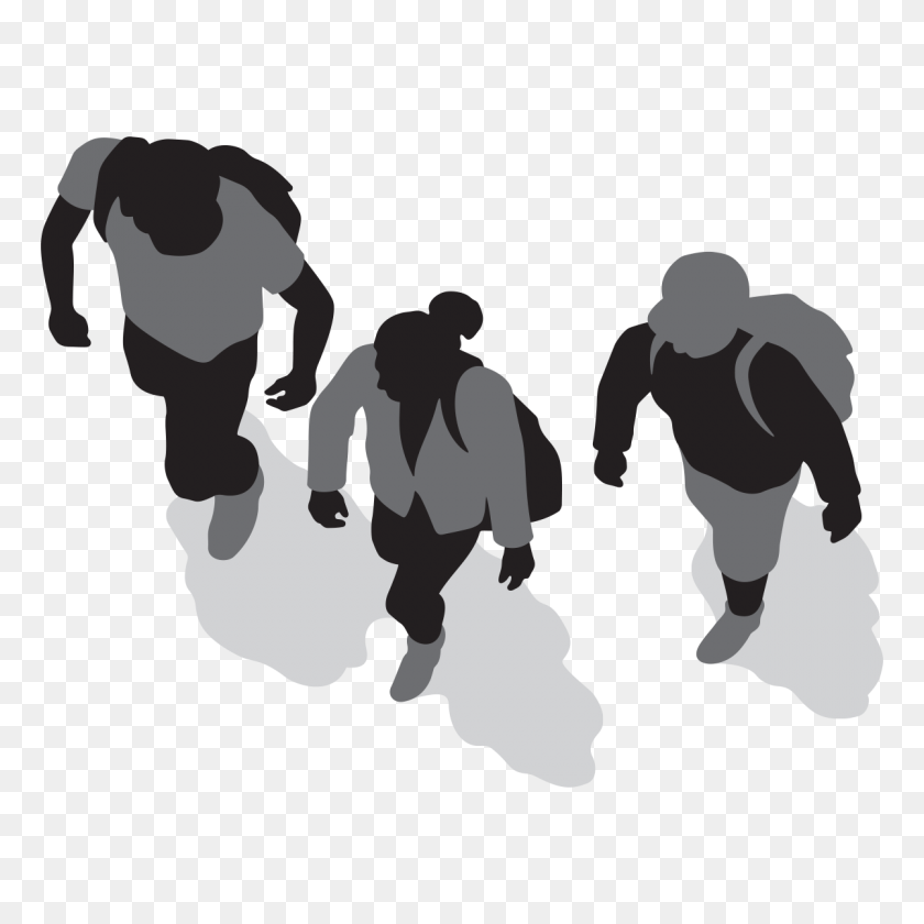 1200x1200 Walk To School Png Black And White Transparent Walk To School - Children Walking PNG