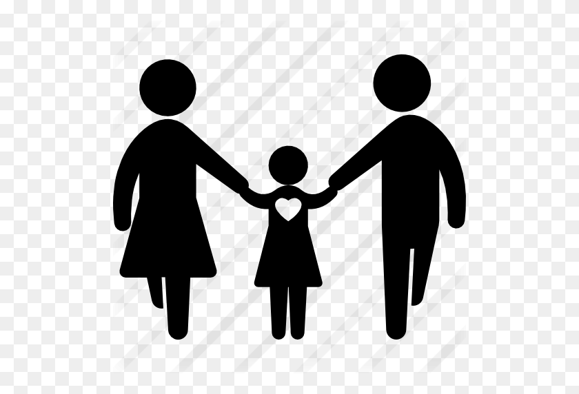 512x512 Гуляющая Семейная Группа Отца, Матери И Дочери - Идущие Люди Png