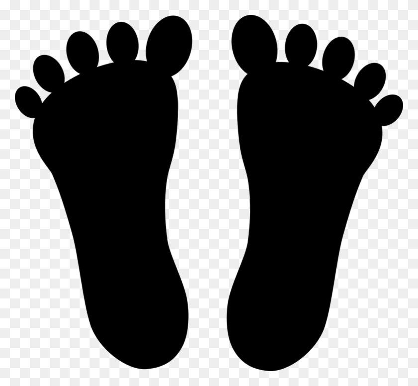 784x720 Walking Feet Clipart - Walking Clipart Black And White