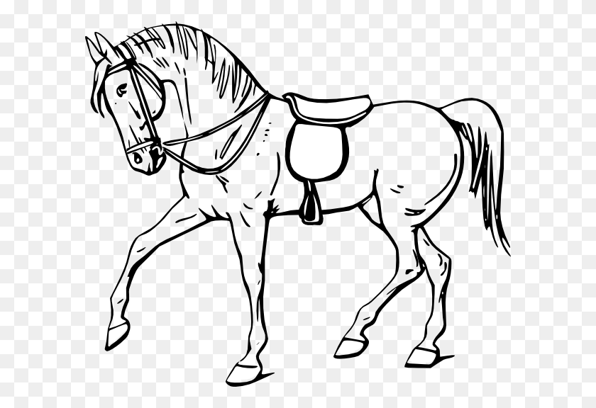 600x516 Идущая Лошадь Контур Картинки Бесплатный Вектор - Ездить На Лошади Клипарт