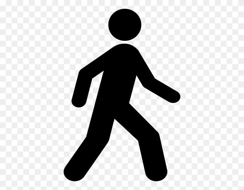 402x592 Walking Man Black Clip Art - Person Walking Clipart