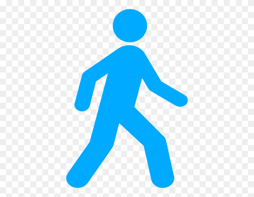 402x592 Walking Man Blue Png, Clip Art For Web - Person Walking Clipart