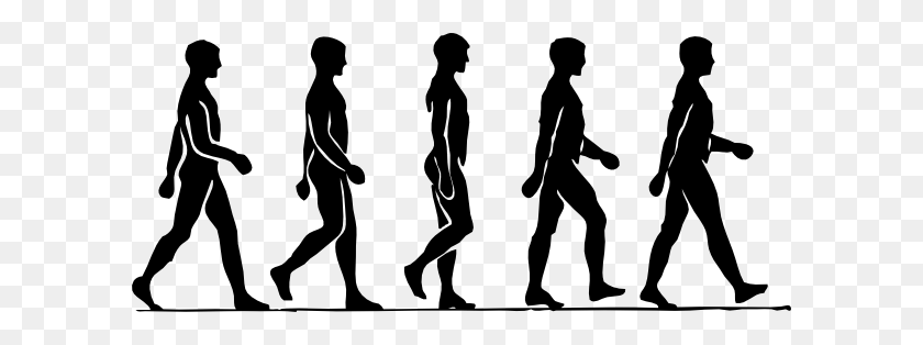 600x254 Walking Person Silhouette Clip Arts Download - Walking Person Clipart