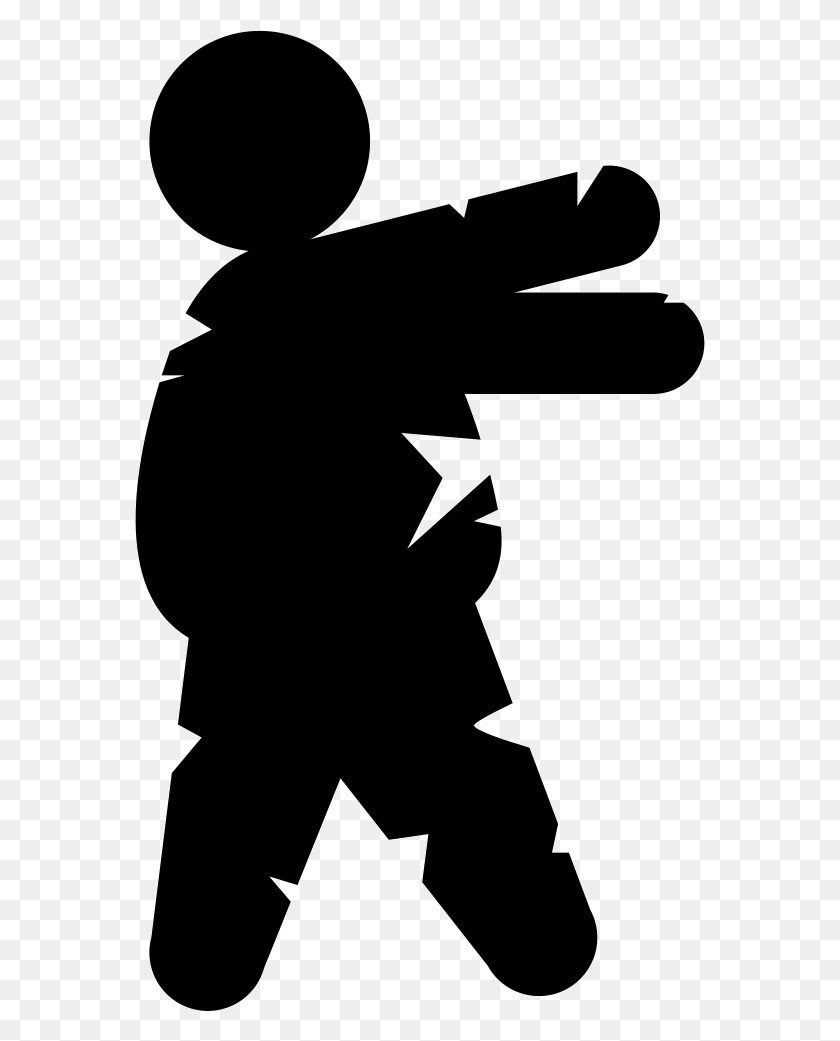 570x981 Walking Zombie Png Icon Free Download - Zombie Silhouette PNG