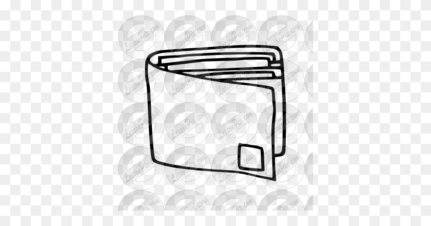 380x380 Wallet Outline For Classroom Therapy Use - Wallet Clipart Black And White