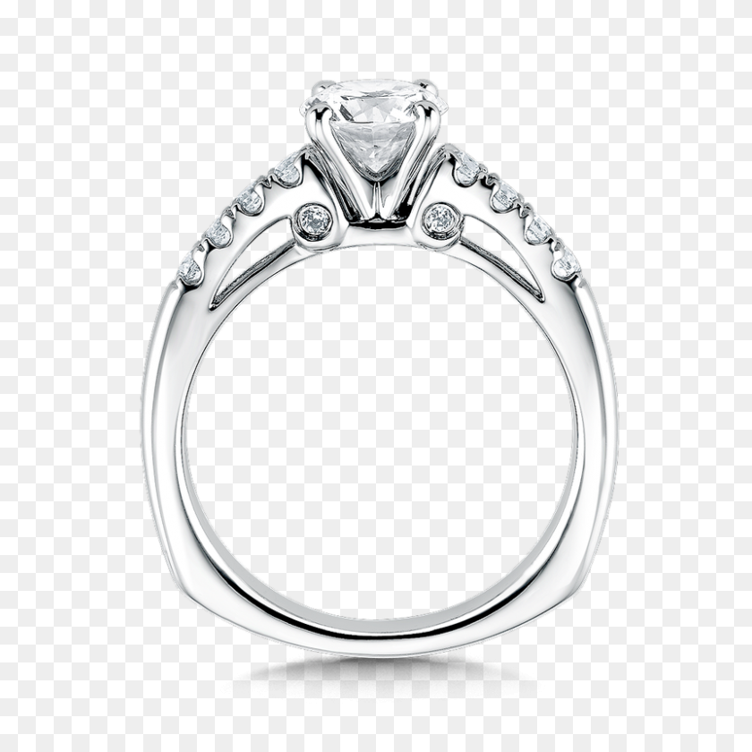 800x800 Walters Jewelry Inc Valina Mounting With Side Stones Ct Tw - Engagement Ring PNG