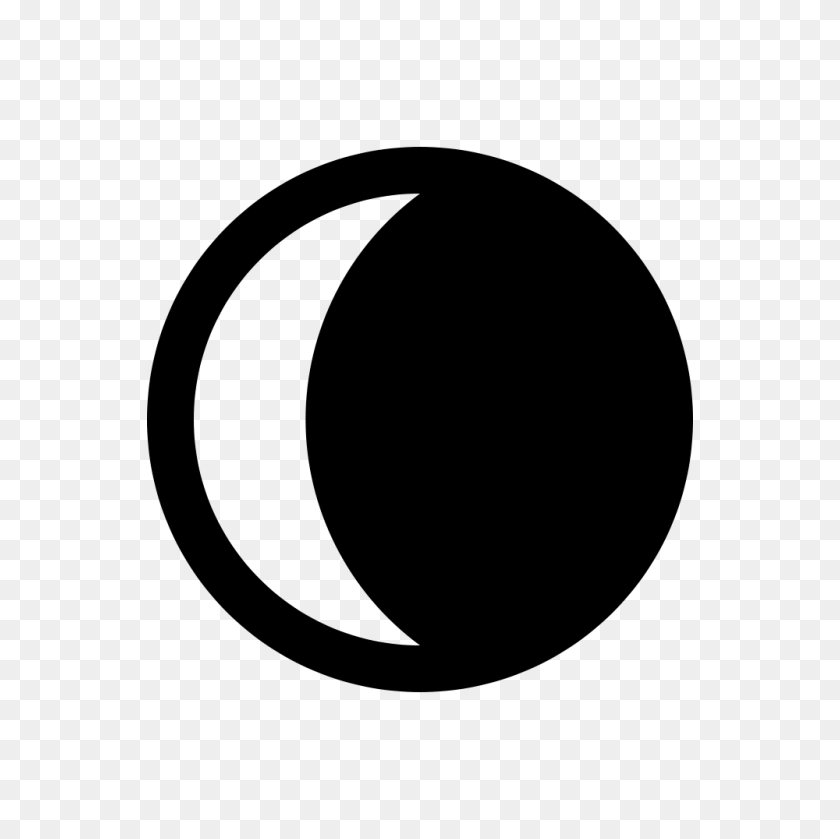 1000x1000 Waning Crescent Moon Symbol - New Moon Clipart