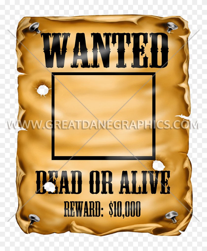 825x1014 Wanted Poster Production Ready Artwork For T Shirt Printing - Wanted PNG