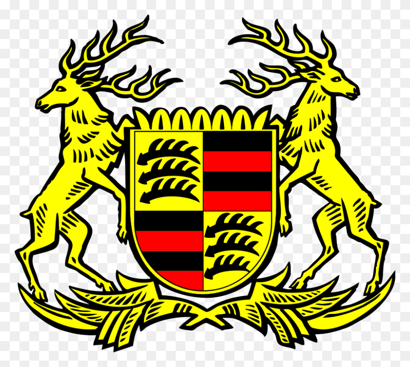 800x711 Wappen Volksstaat - Porsche Logo PNG