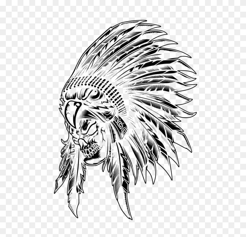 530x750 War Bonnet Indigenous Peoples Of The Americas Headgear Native - Native American Clipart Black And White