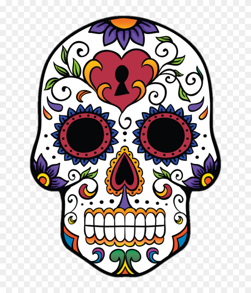 827x975 Warm Wishes From, Piktochart Halloween Vs Dia De Los Muertos - Day Of The Dead Skull Clipart