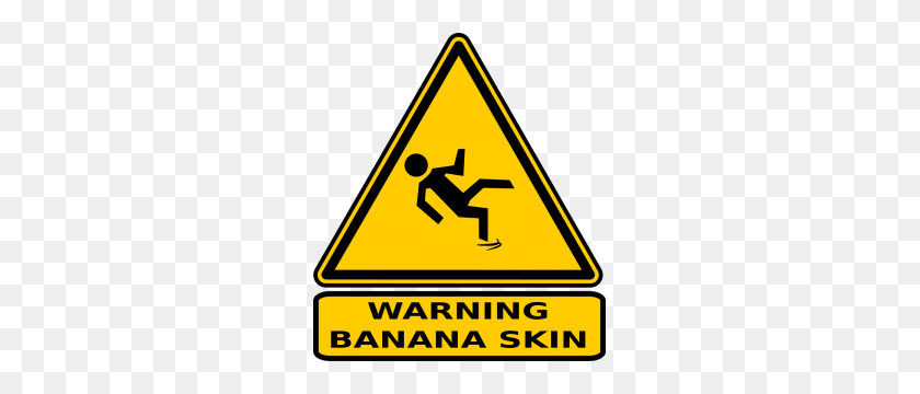 267x300 Warning Banana Skin Clip Art Download - Warning Clipart