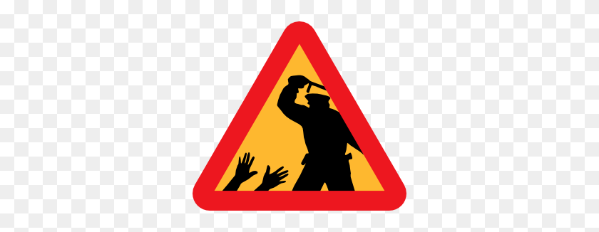 300x266 Warning For Police Brutality Clip Art Free Vector - Hazard Clipart