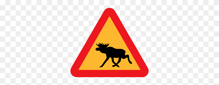 300x266 Warning Moose Roadsign Png, Clip Art For Web - Moose Antlers Clipart