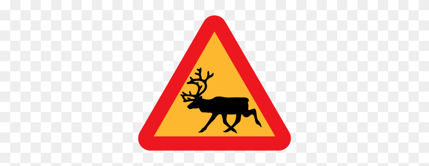 300x266 Warning Reindeer Roadsign Png Clip Arts For Web - Road Sign Clipart