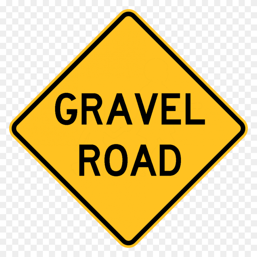894x894 Warning Sign - Gravel PNG