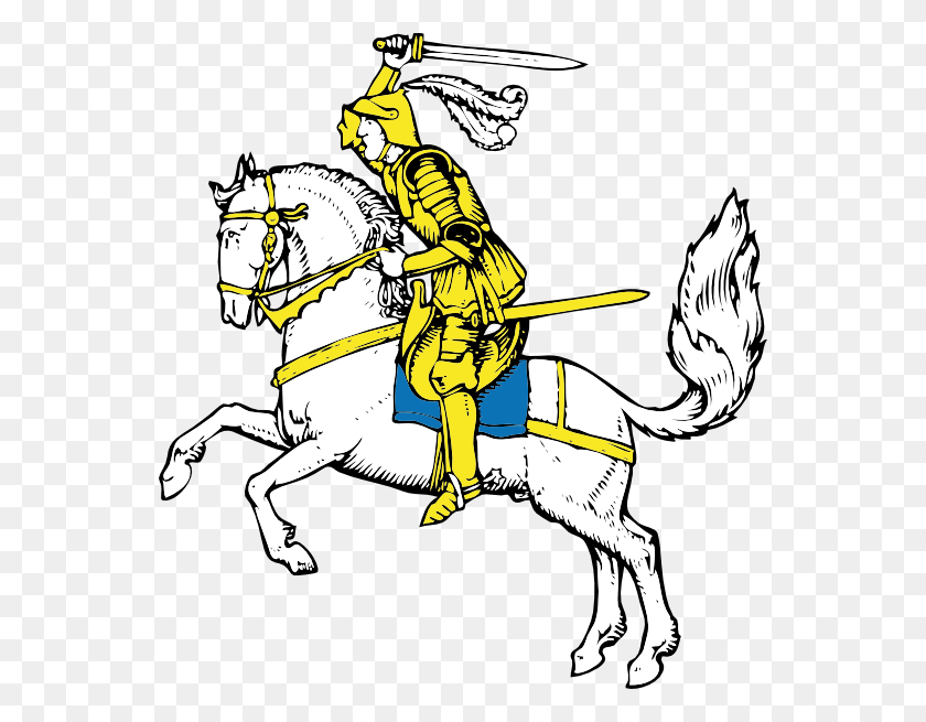 552x595 Warrior On Horse Clip Art - Cavalry Clipart